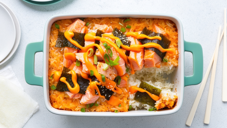 Salmon Sushi Bake